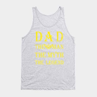 Dad- The Legend - Distressed Yellow Tank Top